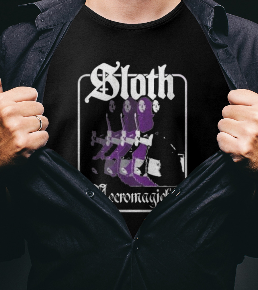 Sloth Necromagicka Gothic Cartoon Duel Swordsman Art T-Shirt