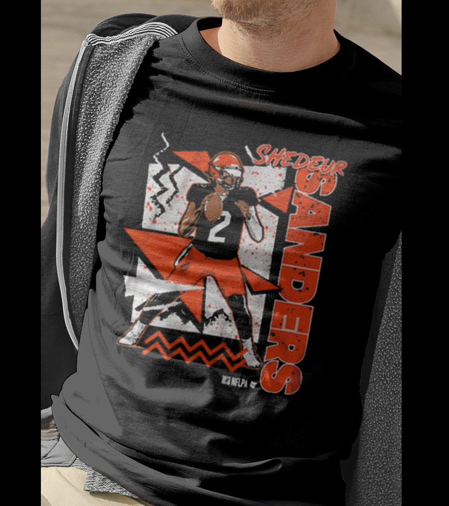 Shedeur Sanders 90s Style Retro Football Illustration T-Shirt