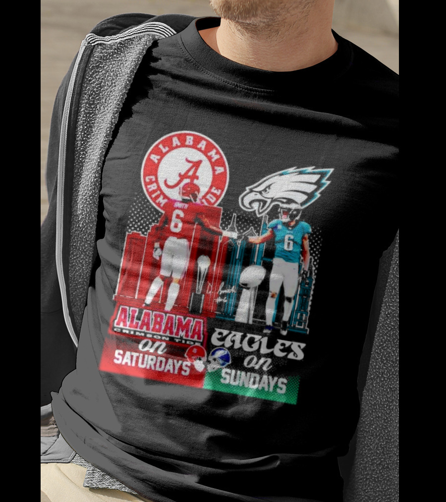 Alabama Crimson Tide Saturdays And Philadelphia Eagles Sundays Smith T-Shirt