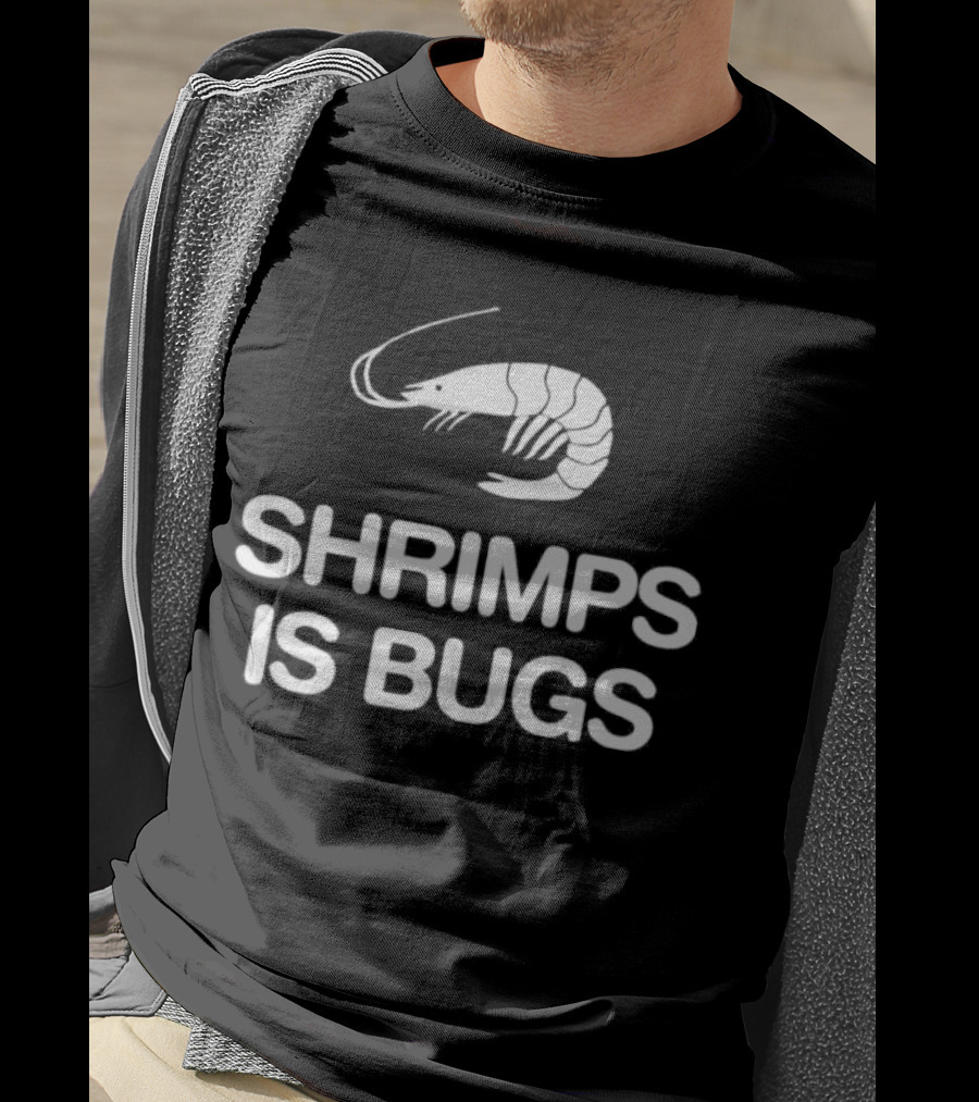 Shrimps Is Bugs Retro Crustacean Statement T-Shirt