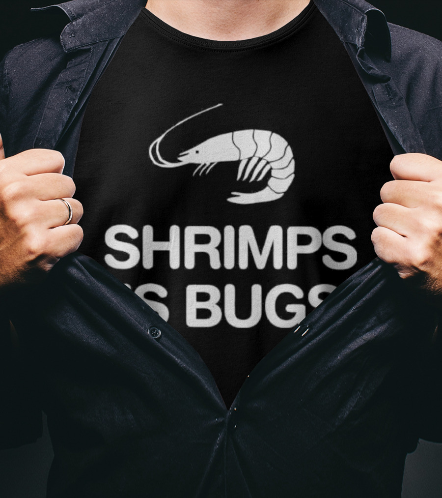 Shrimps Is Bugs Retro Crustacean Statement T-Shirt