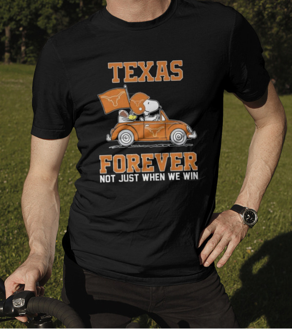 Snoopy And Woodstock Texas Longhorns Forever Not Just When We Win 2025 T-Shirt