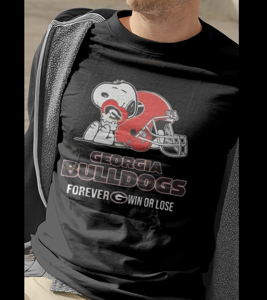 Georgia Bulldogs Snoopy Forever Win Or Lose T-Shirt