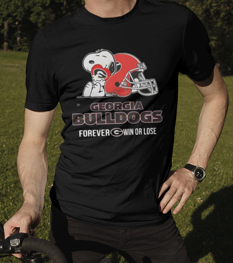 Georgia Bulldogs Snoopy Forever Win Or Lose T-Shirt