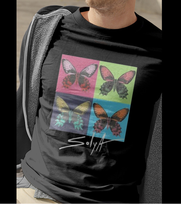 Solya Multicolor Butterfly Pop Art Collection T-Shirt
