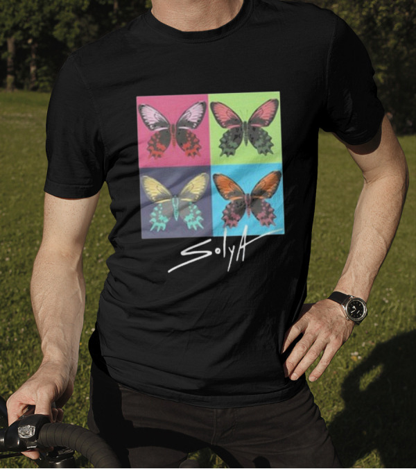 Solya Multicolor Butterfly Pop Art Collection T-Shirt