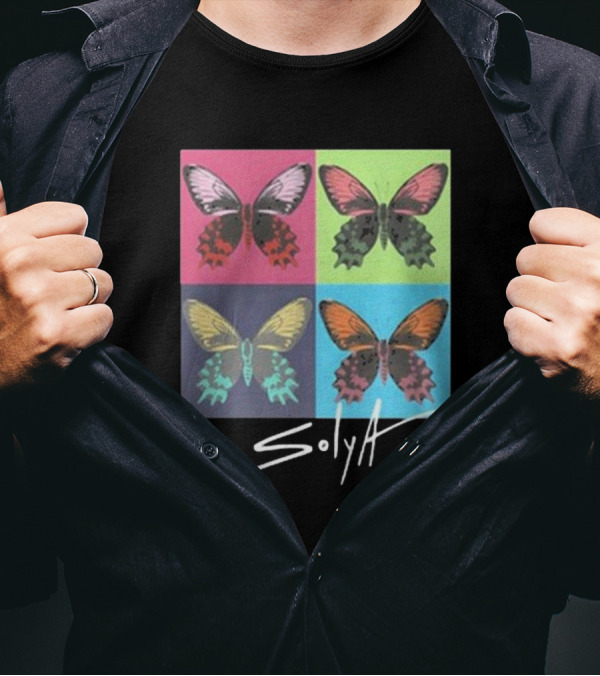Solya Multicolor Butterfly Pop Art Collection T-Shirt