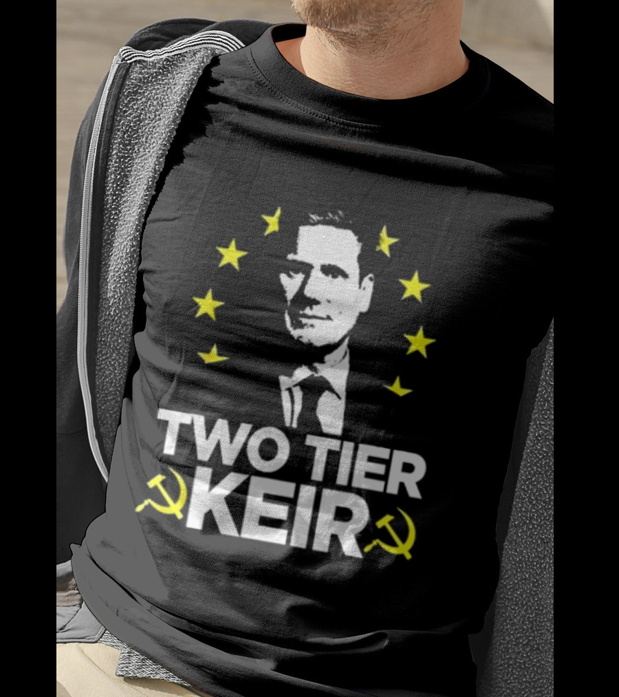 Euro Stars Circle Face Two Tier Keir Hammer Sickle T-Shirt