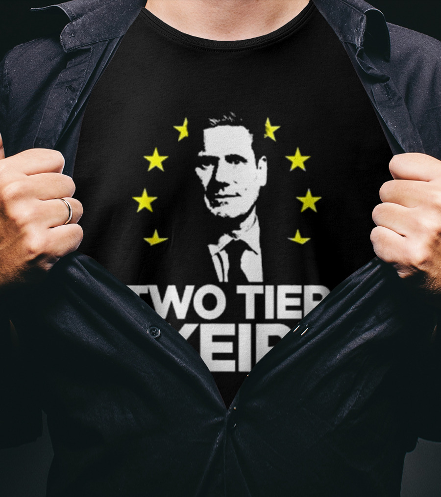 Euro Stars Circle Face Two Tier Keir Hammer Sickle T-Shirt