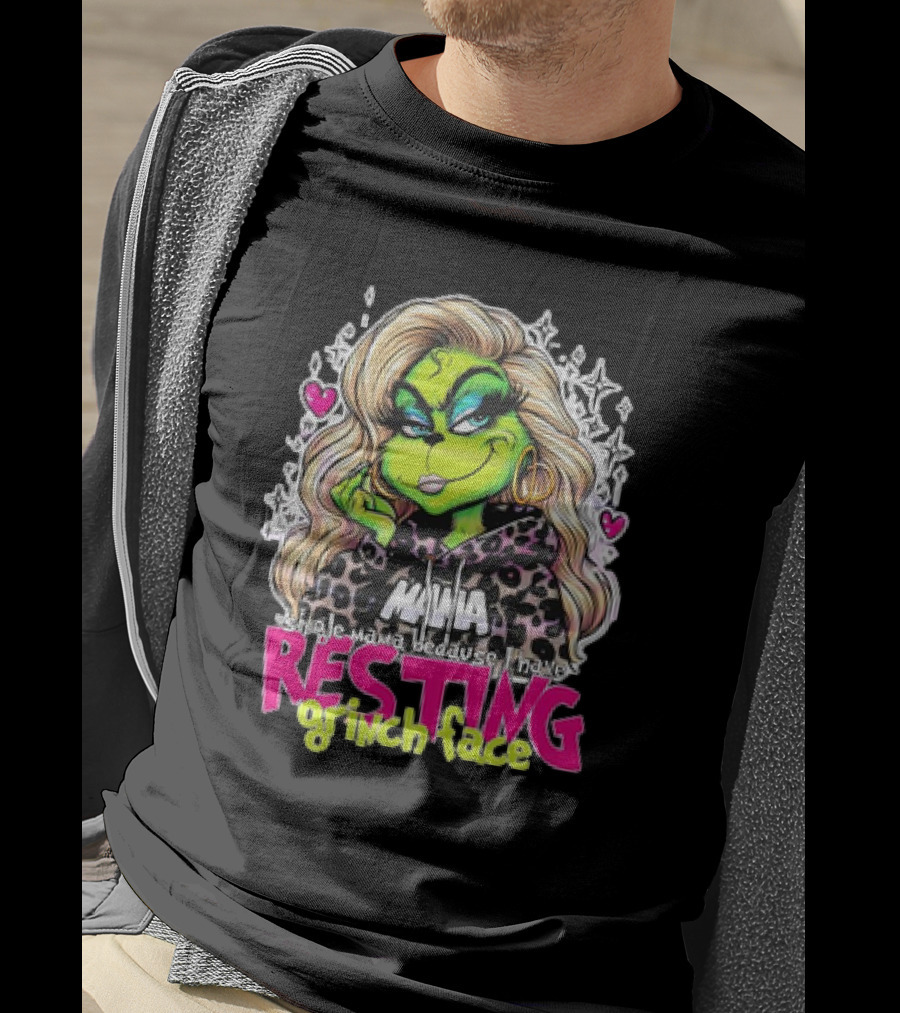 Single Mama Resting Grinch Face With Blonde Hair And Hearts T-Shirt