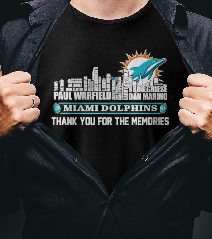 Skyline Miami Dolphins Limited Edition Thank You For The Memories T-Shirt