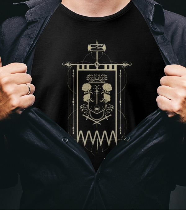 Sleep Token Damocles Sword Emblem With Floral Elements T-Shirt