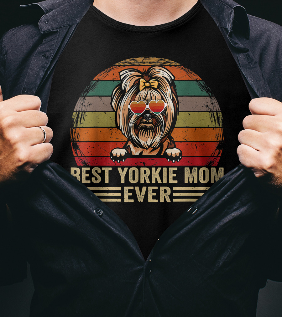 Best Yorkie Mom Ever Vintage T-Shirt