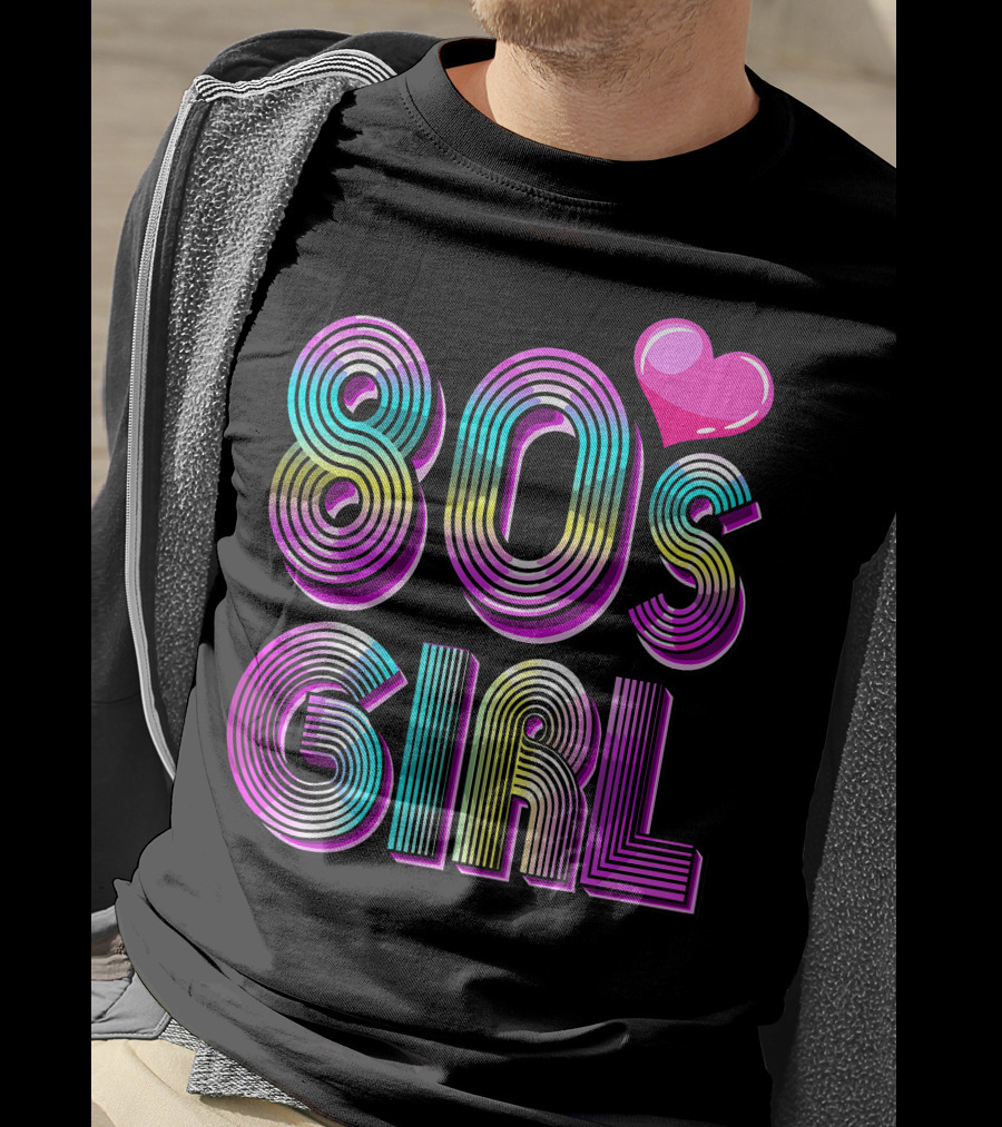 80's Girl Birthday Party Costume Vintage Heart Design Women T-Shirt