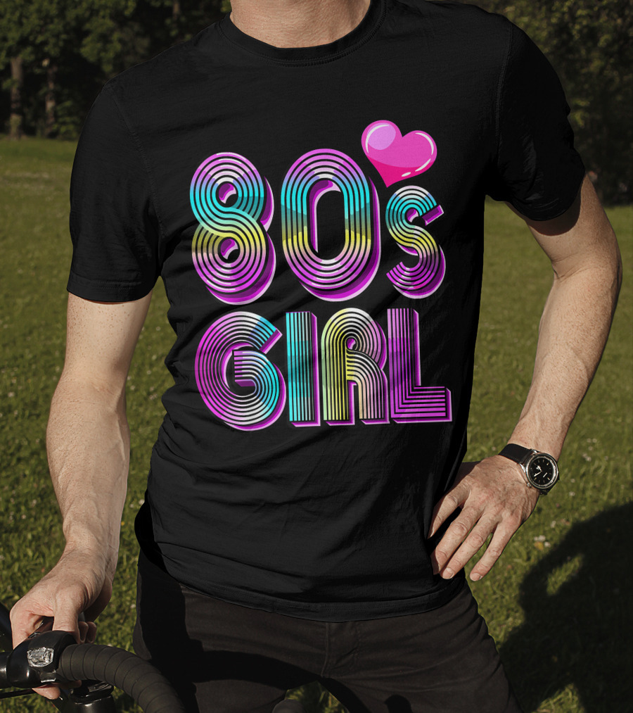 80's Girl Birthday Party Costume Vintage Heart Design Women T-Shirt