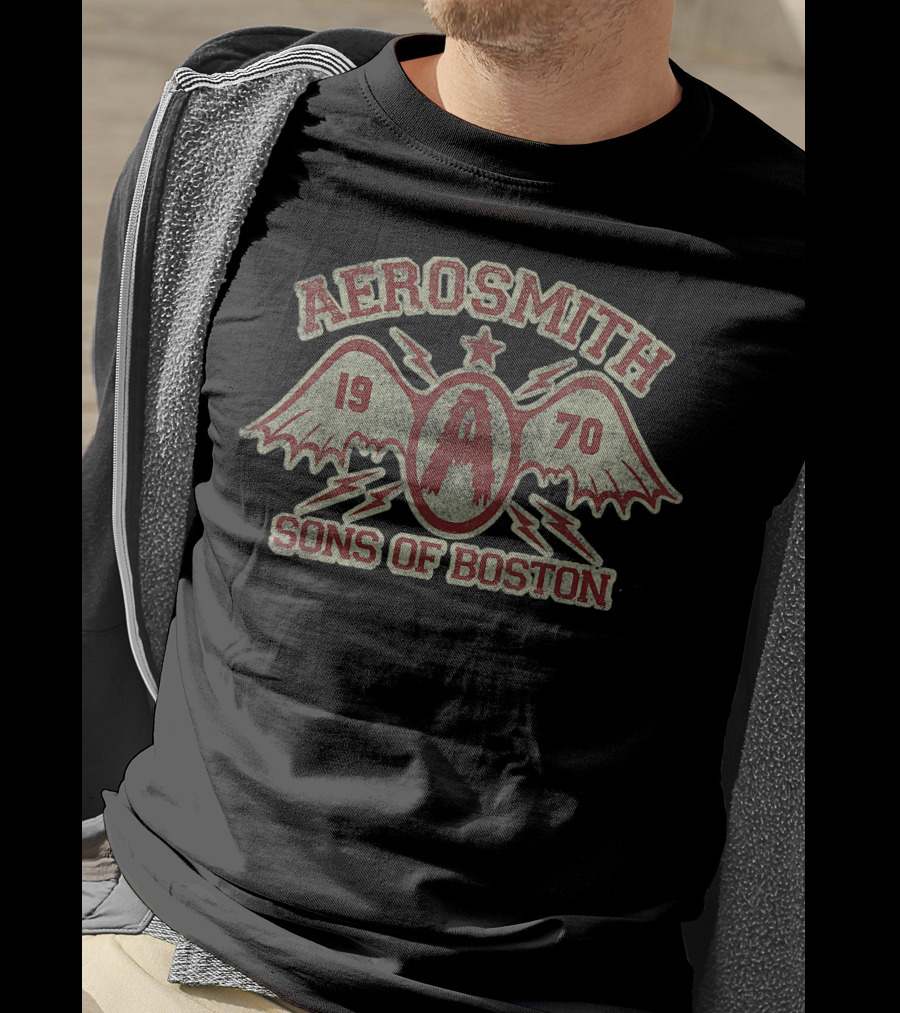 Aerosmith 1970 Sons Of Boston Winged Emblem T-Shirt