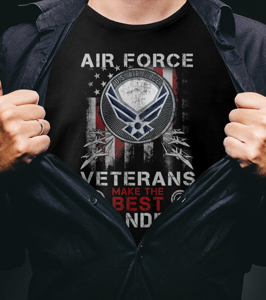 U.S. Air Force Veterans Make The Best Grandpas With American Flag T-Shirt