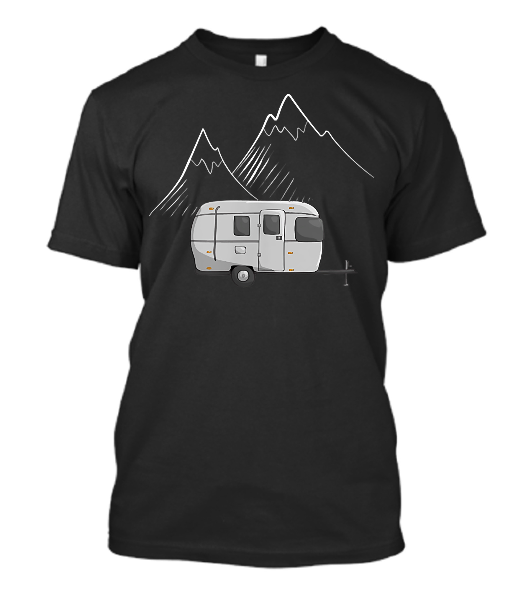 Airstream Camping Trailer With Mountain Outline T-Shirt