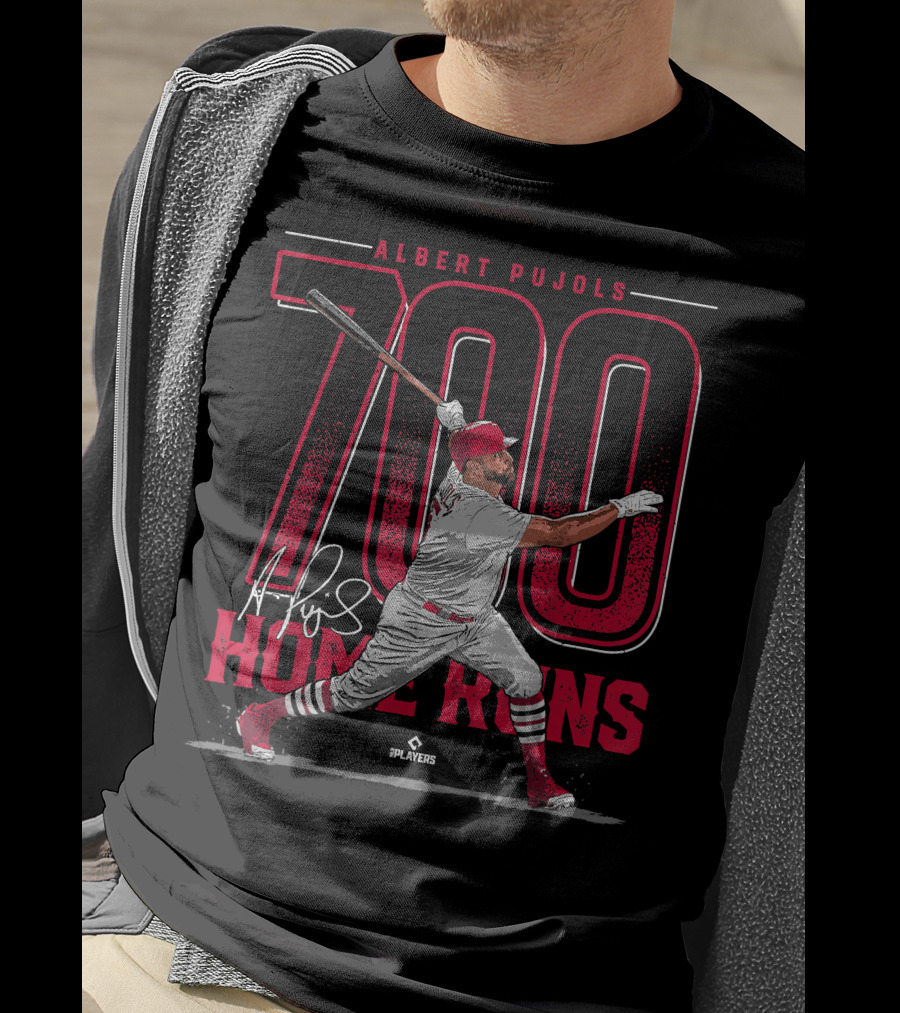 Albert Pujols 700 Home Runs St Louis Baseball MLBPA Players T-Shirt
