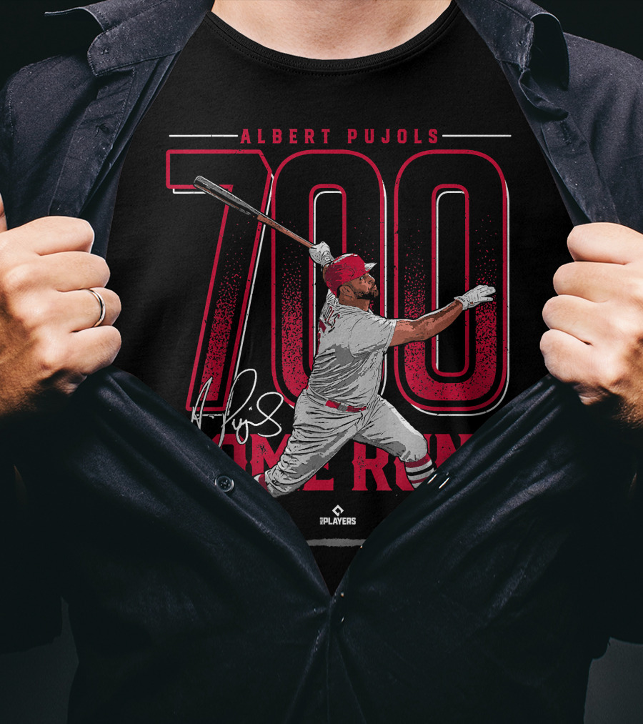 Albert Pujols 700 Home Runs St Louis Baseball MLBPA Players T-Shirt