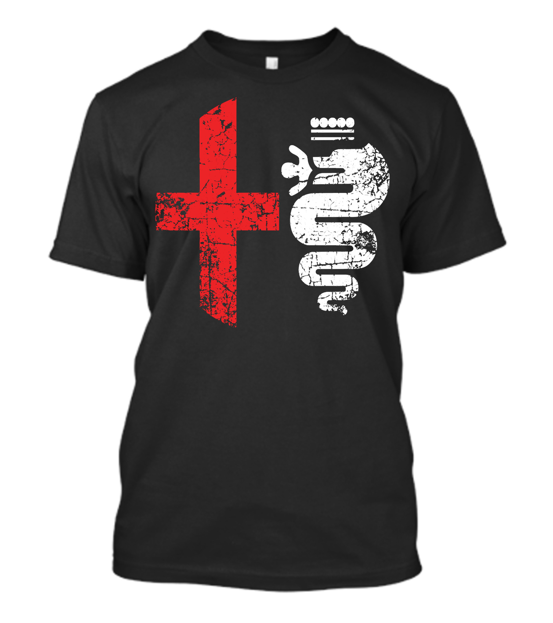 Alfa Car Drivers Stylish Grunge Red Cross Serpent T-Shirt