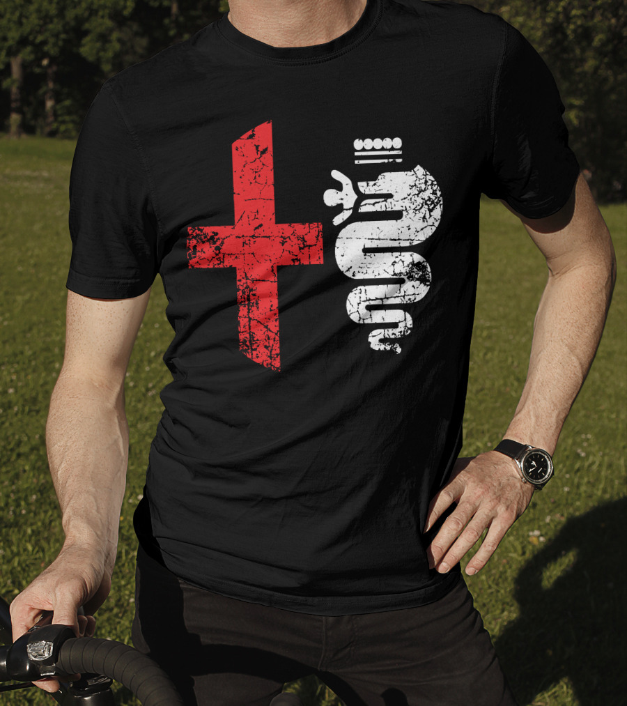 Alfa Car Drivers Stylish Grunge Red Cross Serpent T-Shirt