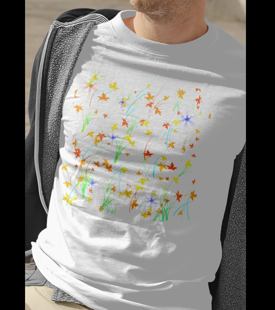 M #019 Colorful Autumn Leaves And Grass T-Shirt