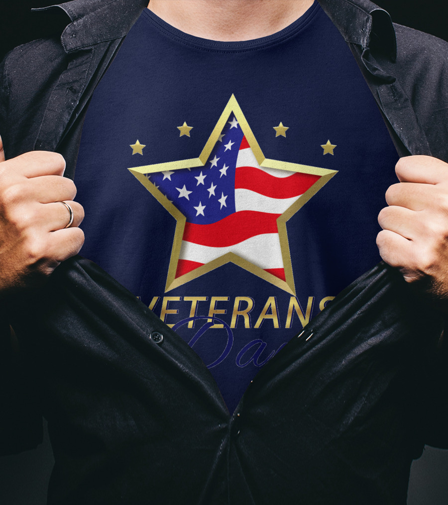American Star And Stripes Veterans Day T-Shirt