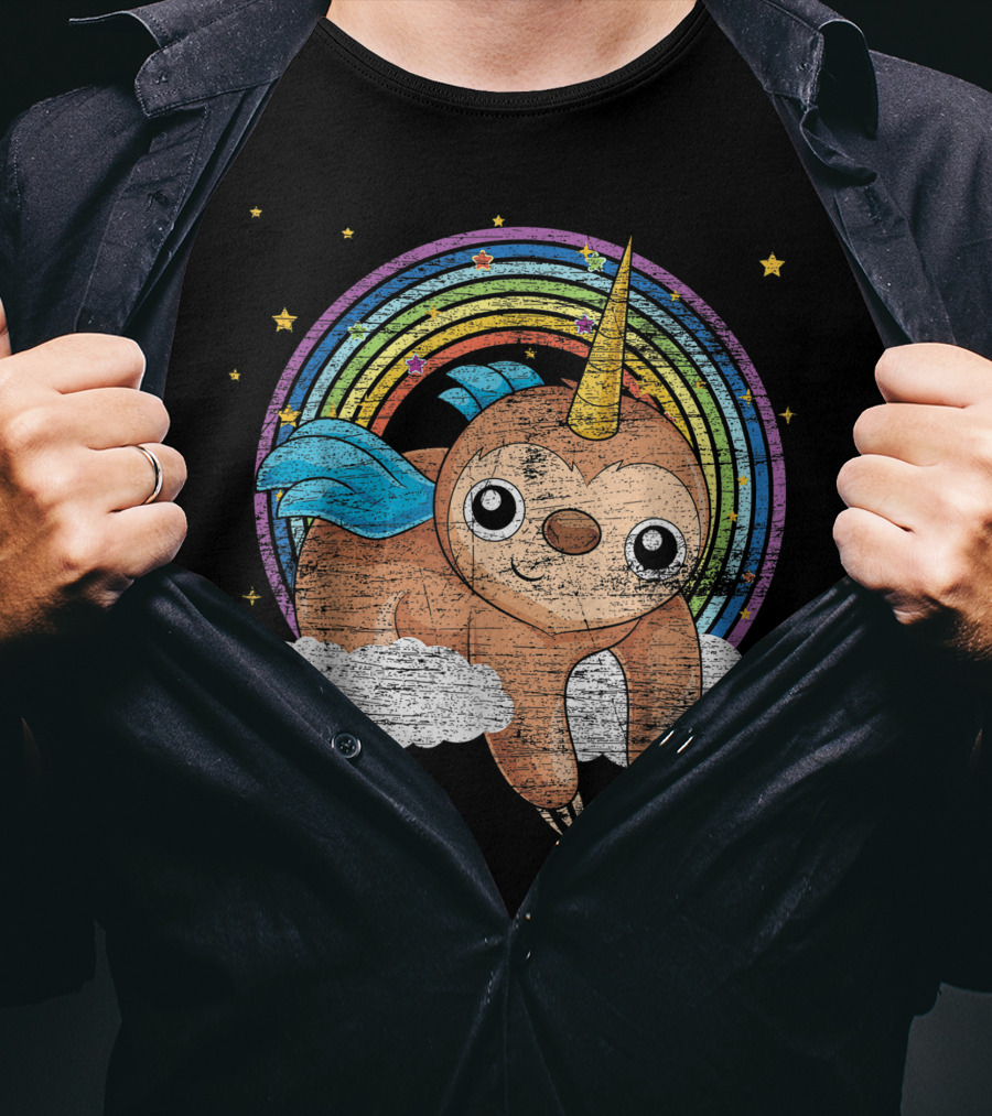 Slothicorn Unicorn Rainbow Magical Animal Zoo Lover T-Shirt