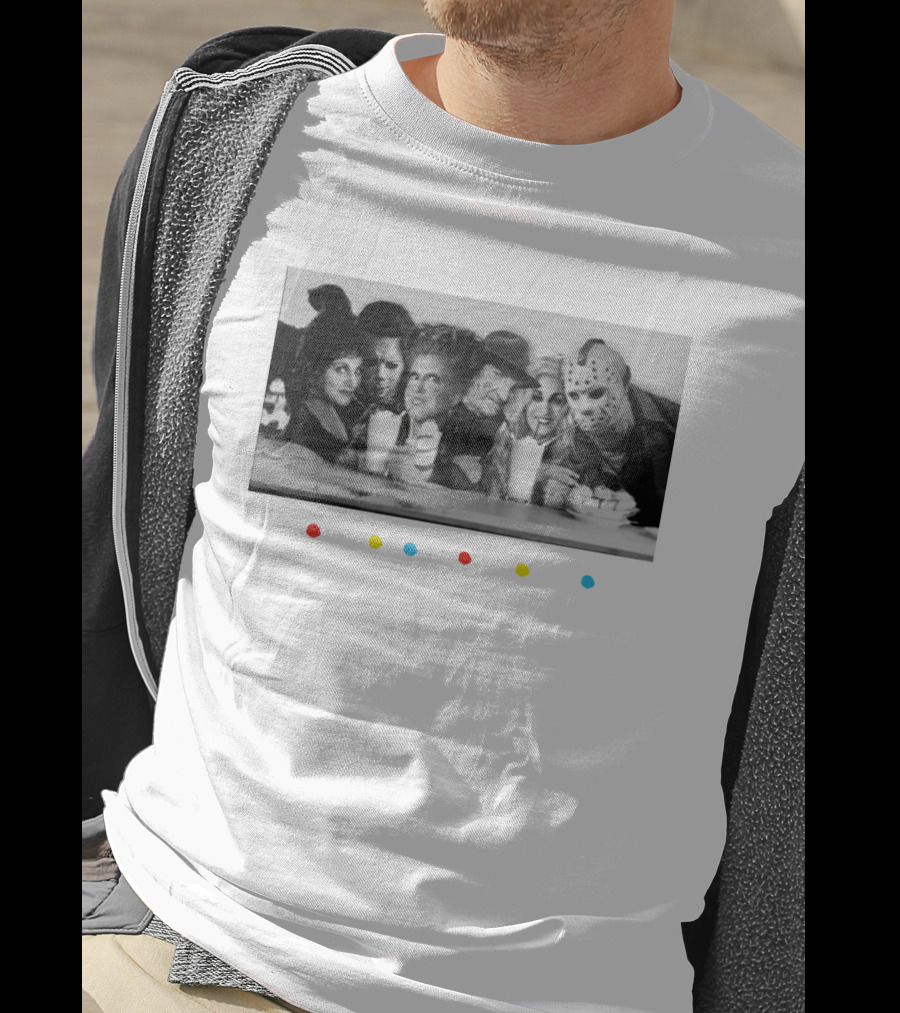 Hocus Pocus Friends Horror Icons At Diner Retro Milkshake Gathering T-Shirt