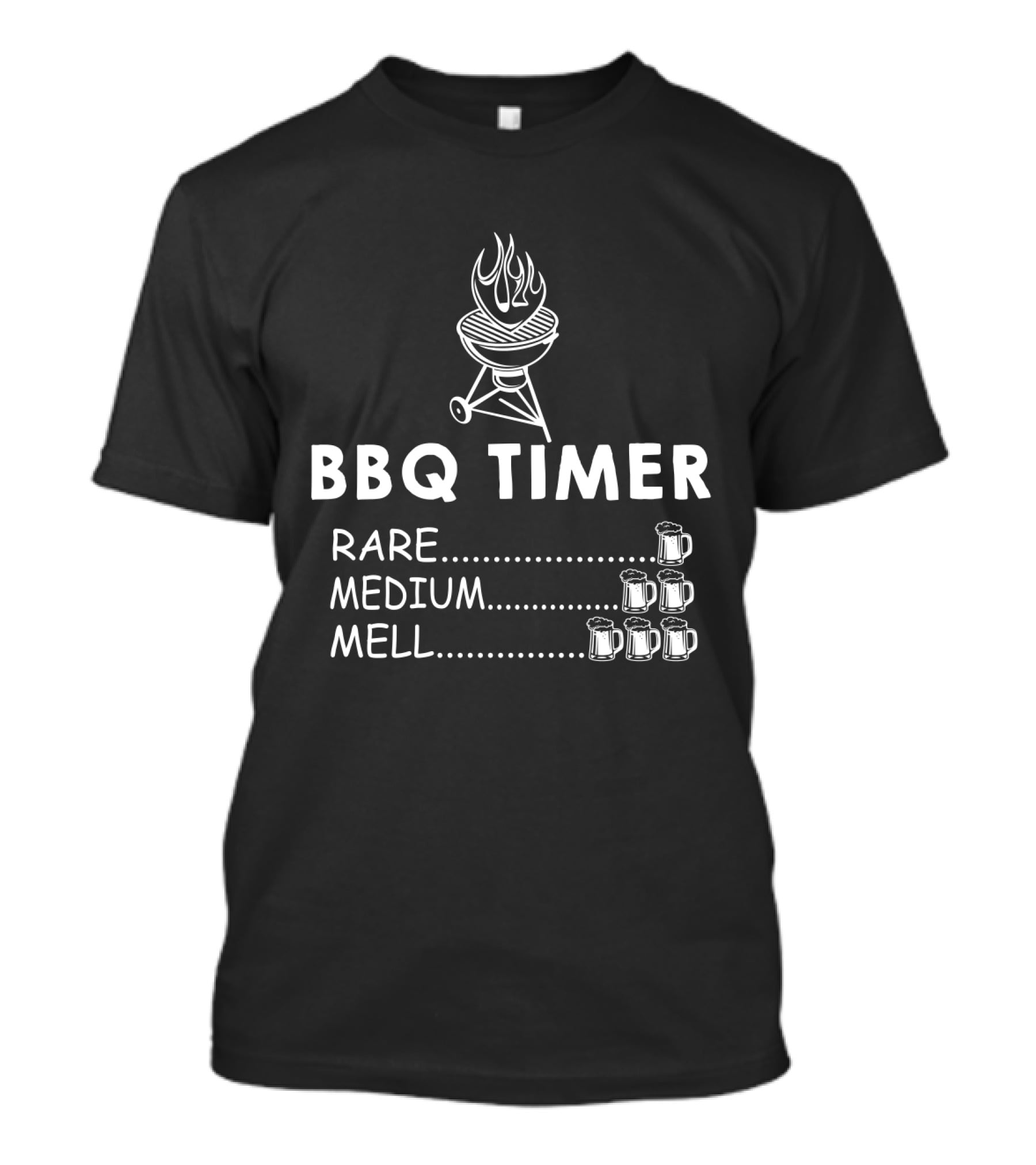 BBQ Timer Rare Medium Measured By Beer Mugs T-Shirt
