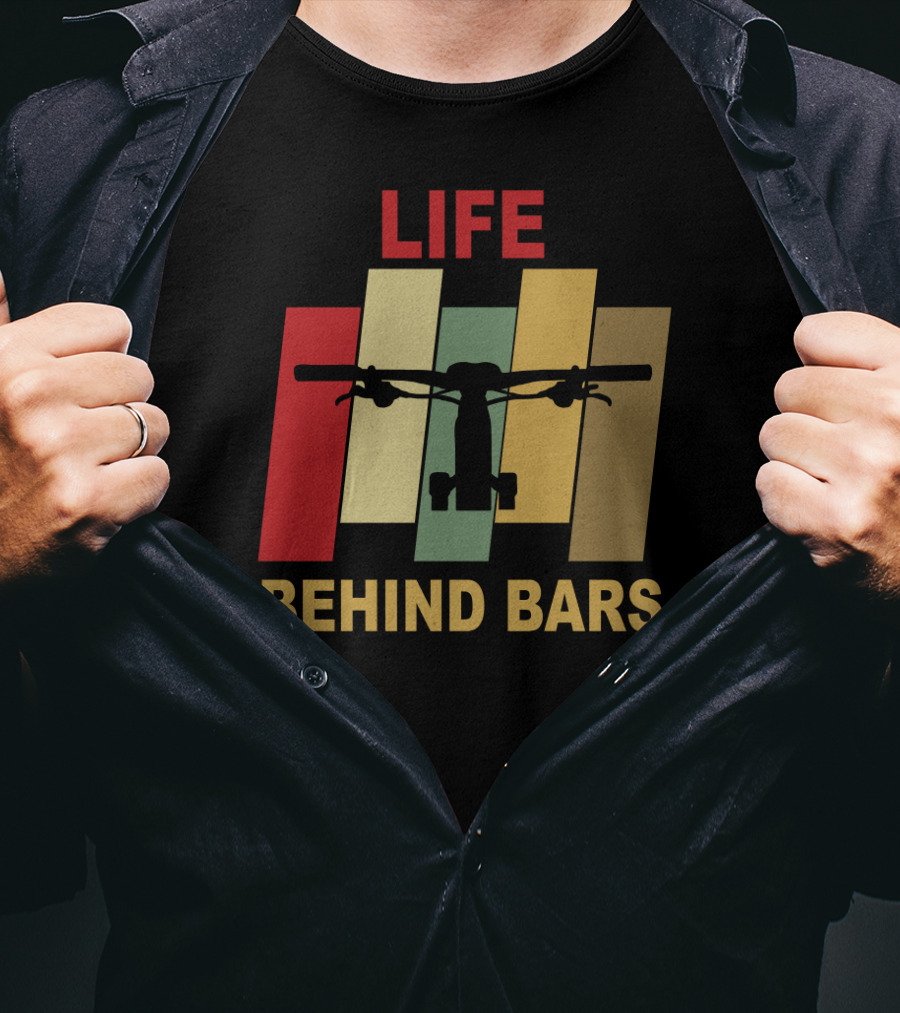 Life Behind Bars Mountain Biking Handlebar T-Shirt