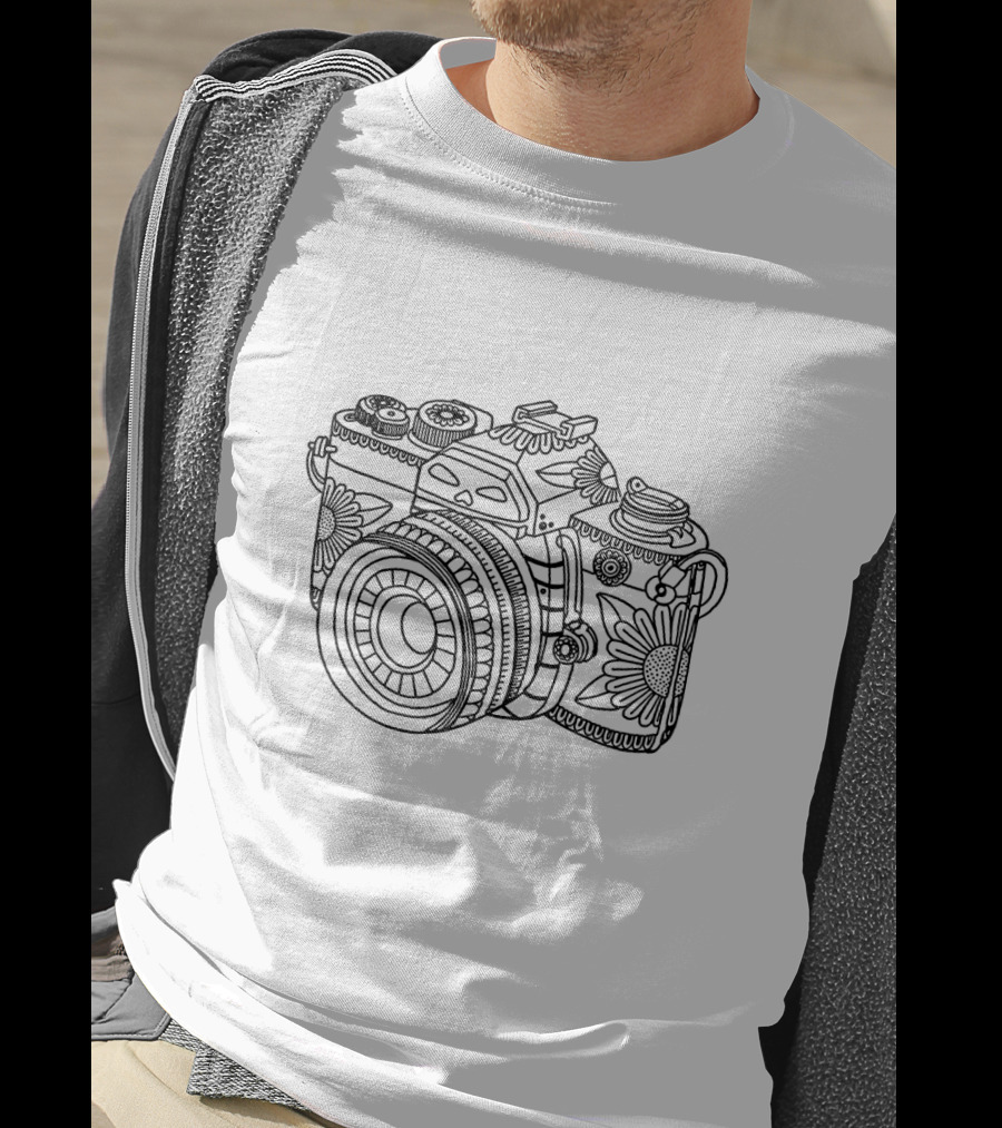 Camera Flower Pattern For Photographer's Aesthetic T-Shirt