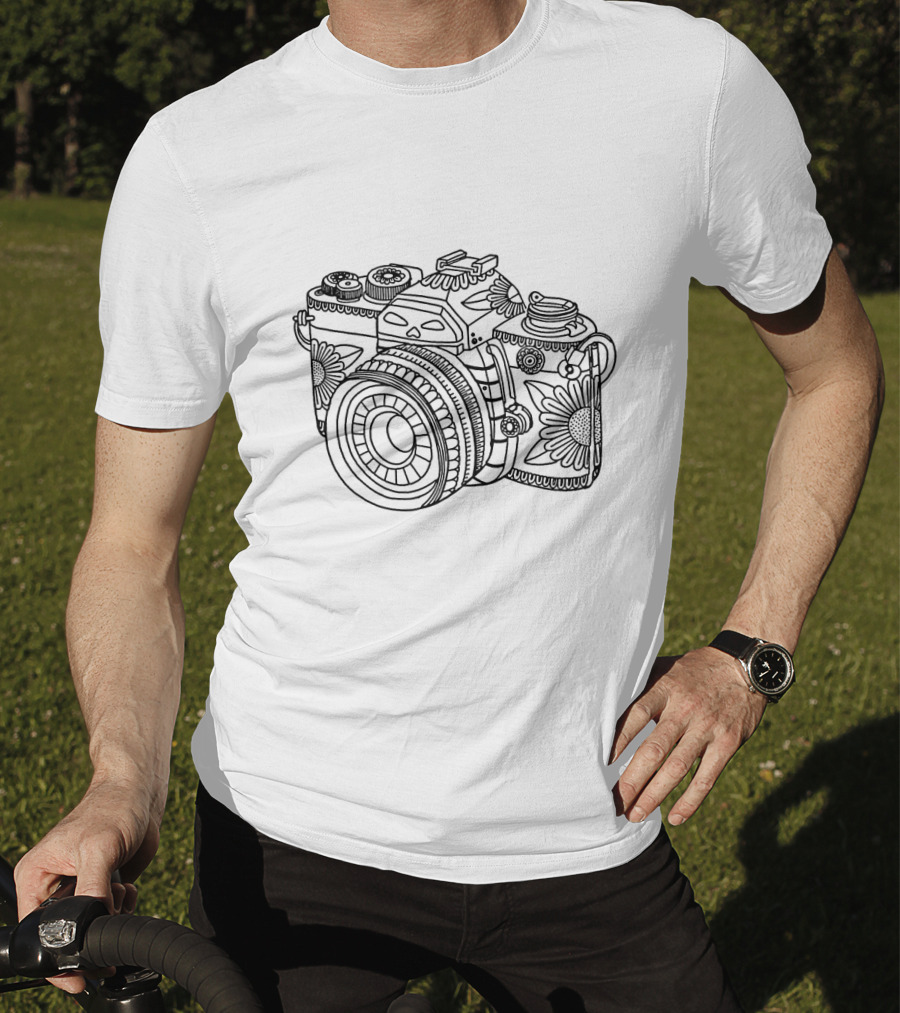 Camera Flower Pattern For Photographer's Aesthetic T-Shirt