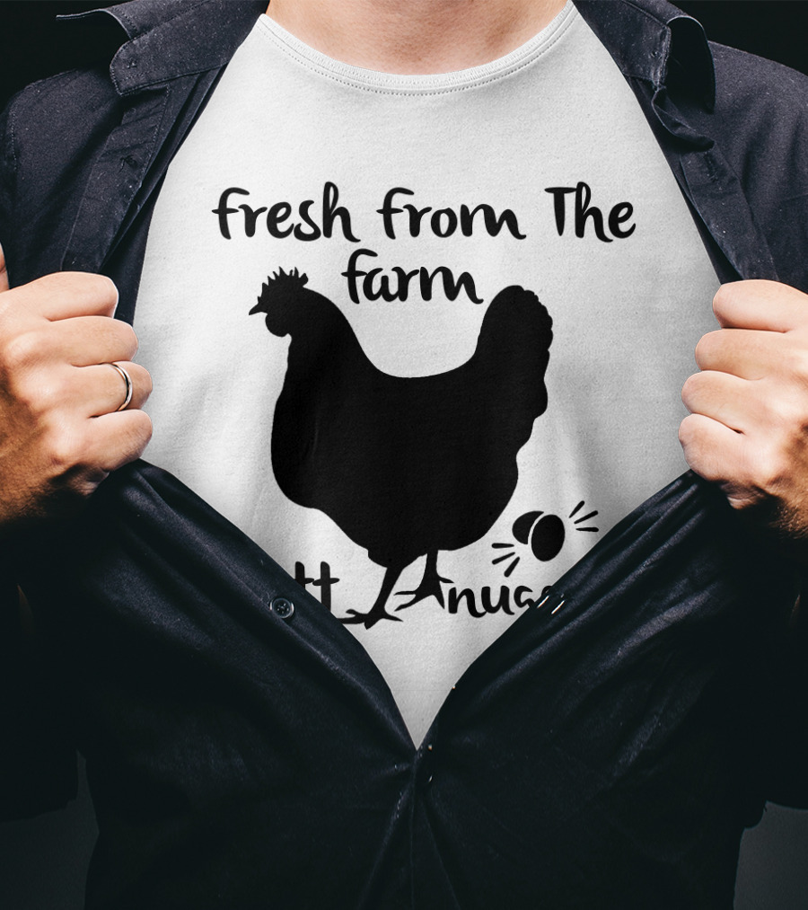 Fresh From The Farm Butt Nuggets Funny Chicken Silhouette With Eggs T-Shirt