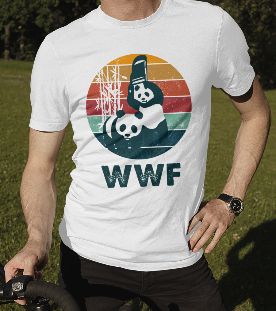 WWF Panda Retro Bamboo Scene T-Shirt