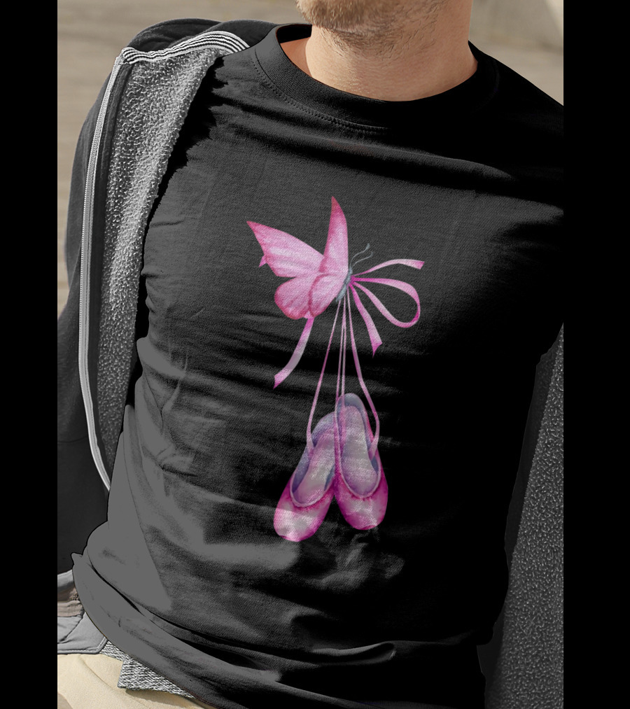 Ballet Shoes Pink Butterfly Ballet T-Shirt