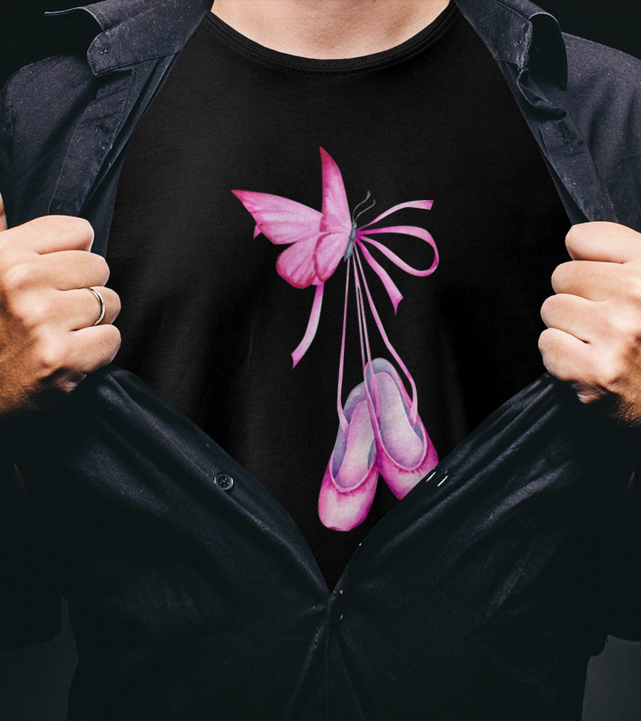 Ballet Shoes Pink Butterfly Ballet T-Shirt