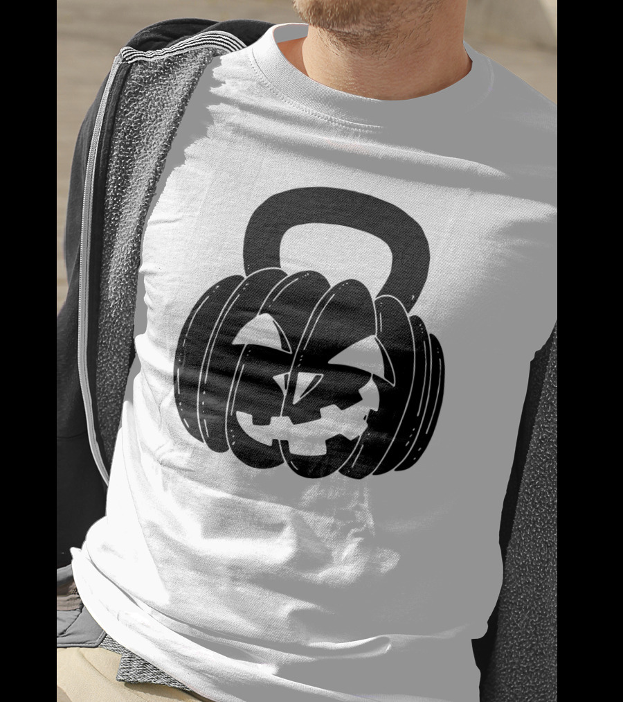 Pumpkin Halloween Kettlebell Fitness Jack-O'-Lantern T-Shirt