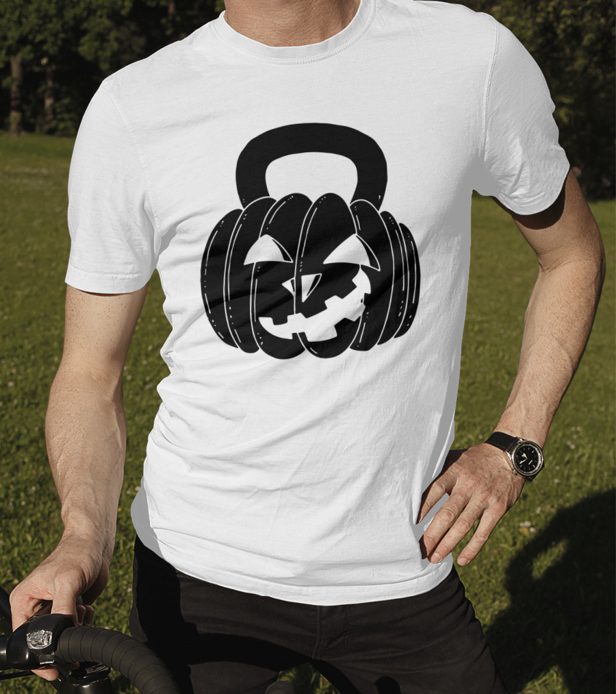 Pumpkin Halloween Kettlebell Fitness Jack-O'-Lantern T-Shirt