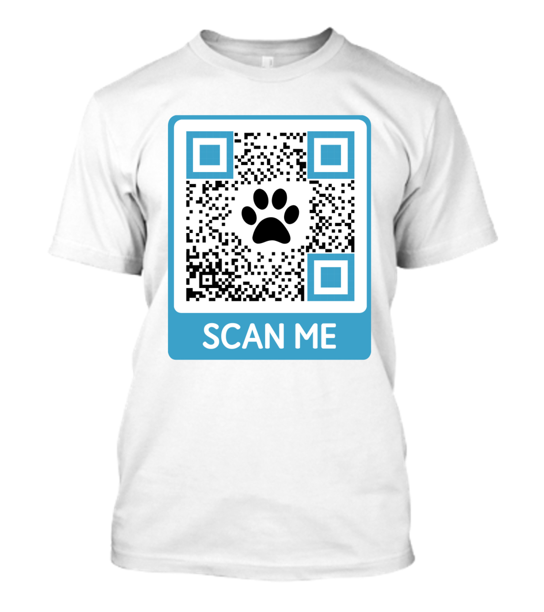 Scan Me QR Code With Dog Paw T-Shirt