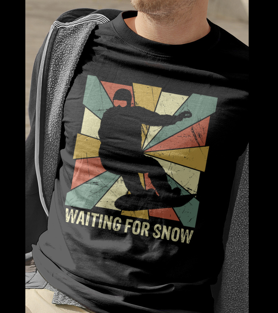 Waiting For Snow Vintage Snowboarding T-Shirt