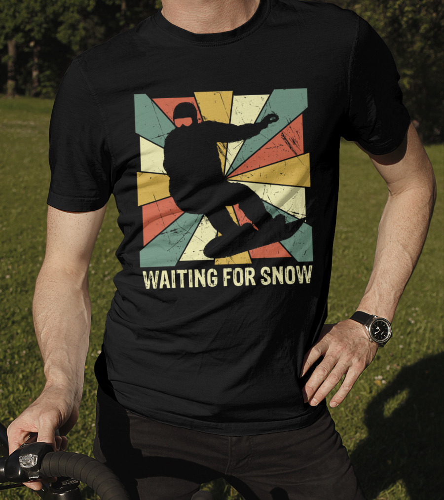 Waiting For Snow Vintage Snowboarding T-Shirt