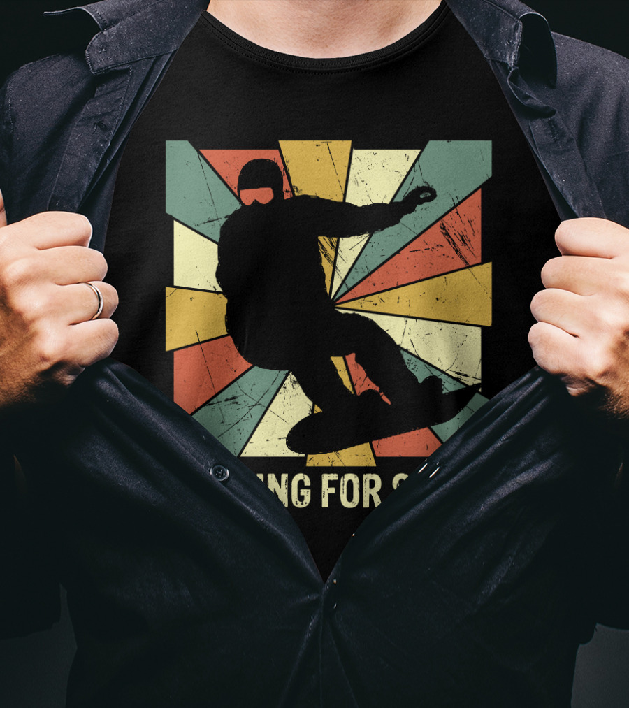 Waiting For Snow Vintage Snowboarding T-Shirt