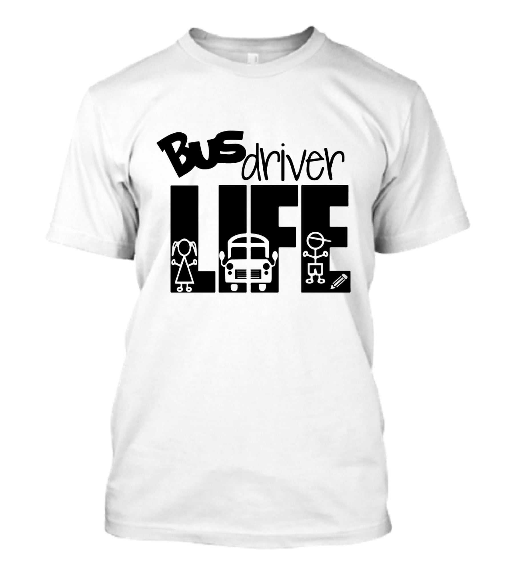 Bus Driver Life With Kids And School Bus Elements T-Shirt