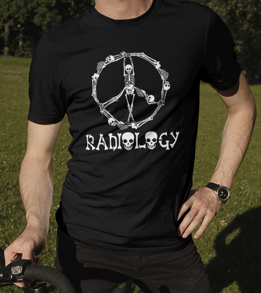 Radiology Peace Skeleton T-Shirt