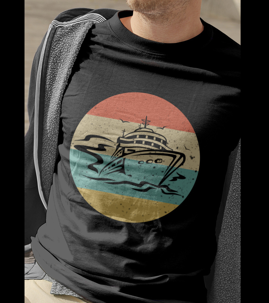 Retro Cruise Ship Vintage Ocean Adventure T-Shirt