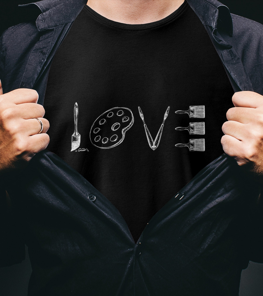 Love Creatives Artist Art Supplies Brush Palette T-Shirt