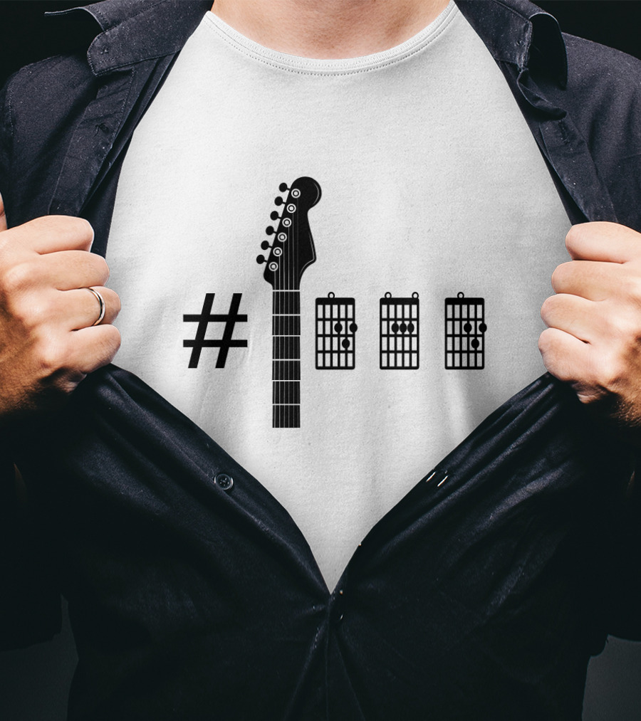 Number 1 Dad Guitar Chord Player T-Shirt