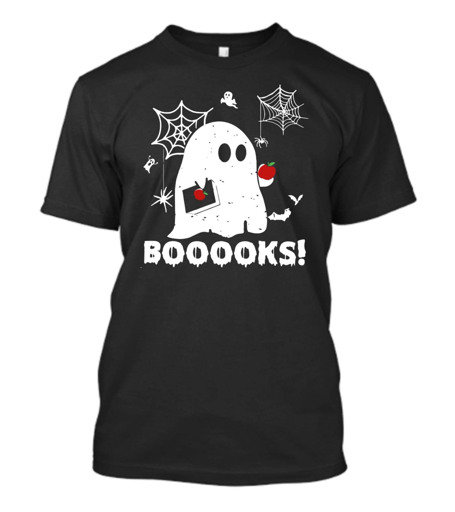 Ghost Boooooks Loves Apples And Webs T-Shirt